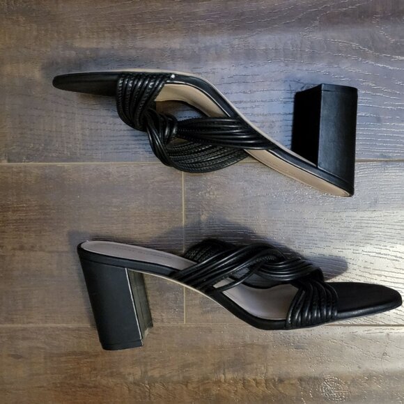 New Stuart Weitzman Twist Block 75 Sandals Womens 9.5 Black Luxury Designer Chic - Picture 5 of 10